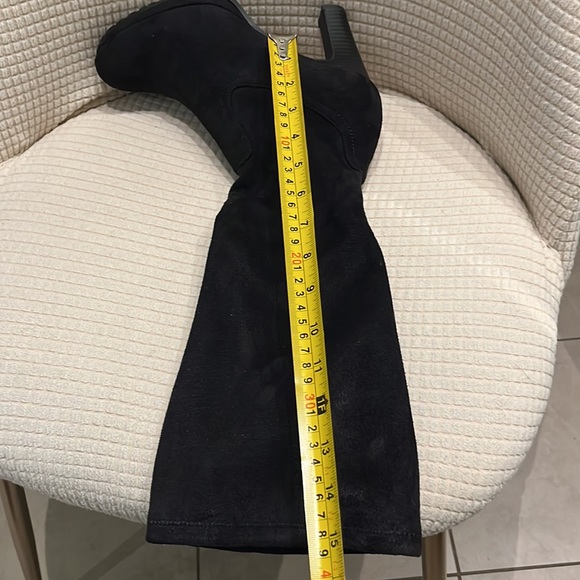 Browns Faux Suede Platform Knee High Solid Black Boots Size8 - Picture 9 of 11